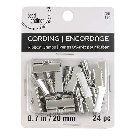 20mm Rhodium Ribbon Crimps by Bead Landing™